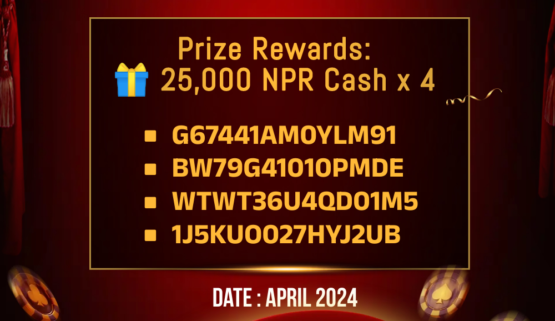 Wewabet Monthly Luck Pick Winner (April 2024 25,000 NPR Cash x 4 )